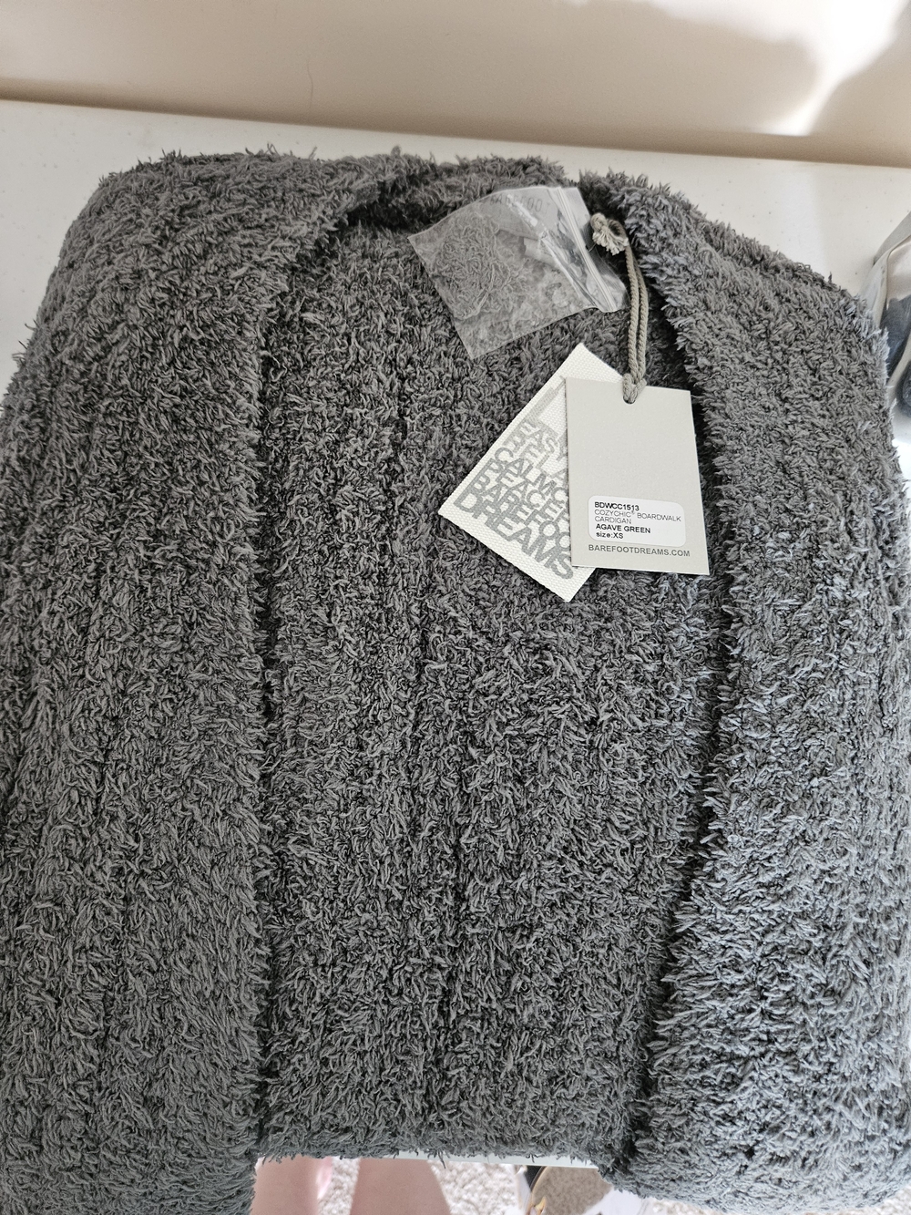 NWT Barefoot Dreams CozyChic Boardwalk Cardigan Agave Green Size XS Luxury Robe